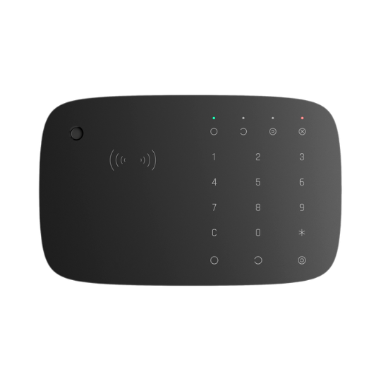 AJ-KEYPADCOMBI-B-Teclado-Con-Sirena-Incorporada-Alarma-Ajax-Con-Lector-De-Tarjetas-y-Llaveros-Rfid-Negro-Keypad-Combi Teclado Inalámbrico Con Sirena y Lector RFID Alarma AJAX KEYPAD COMBI Negro - Imagen 1
