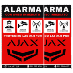 Kit 2 Carteles Disuasorios Alarma Ajax de Aluminio Tamaño A5 - Imagen 2