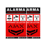 Kit 2 Pegatinas Disuasorias Alarma Ajax de Vinilo Tamaño A7 - Imagen 2