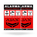 Kit 2 Carteles Disuasorios Alarma Ajax de Aluminio Tamaño A5