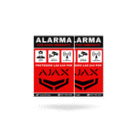 Kit 2 Pegatinas Disuasorias Alarma Ajax de Vinilo Tamaño A7