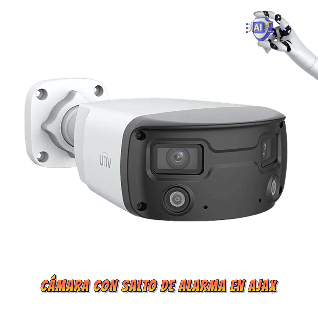 Cámara-con-salto-de-alarma-en-Ajax-UNV Kit Cámara IP UNV Dual Gran Angular 4Mpx Con Salto de Alarma en Ajax - Imagen 1