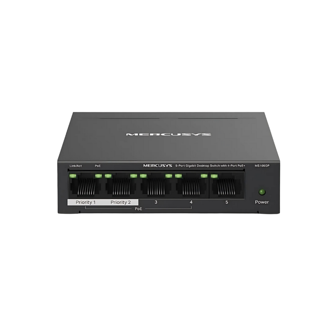 Switch-PoE-5-Puertos-Mercusys-MS105GP-Gigabite Switch PoE 5 Puertos Mercusys Gigabit - Imagen 1