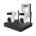 Kit Vigilancia IP WiFi Exterior 2 Cámaras Ezviz H9C Dual 2K 360º+ Grabador NVR 8Ch + HDD 1TB