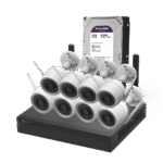 Kit Vigilancia IP WiFi Exterior 8 Cámaras Bullet 2K + Grabador NVR 8Ch + HDD 2TB