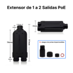 Repetidor Extensor PoE Con 2 Salidas de Exterior IP67 (Negro) - Imagen 2