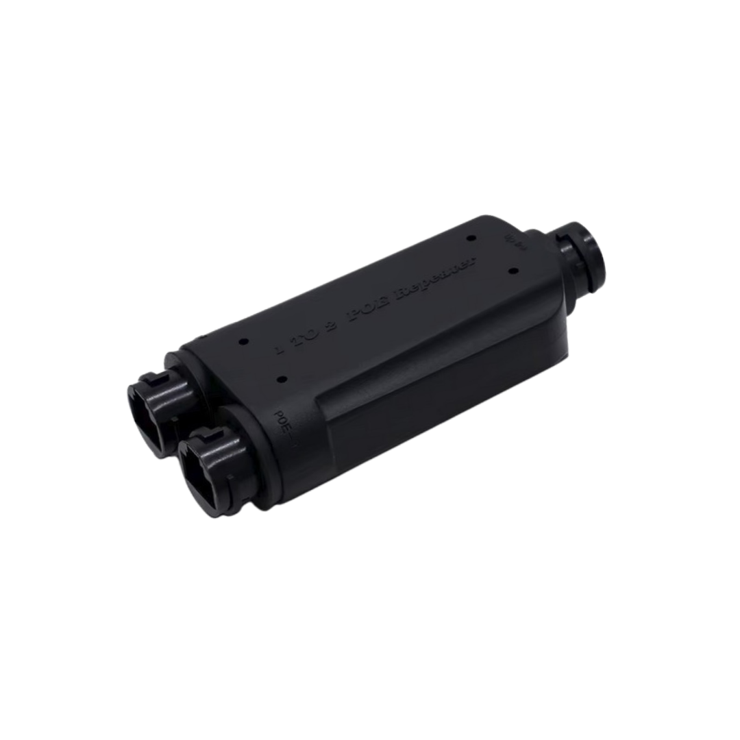 Repetidor-Extensor-poe-negro Repetidor Extensor PoE Con 2 Salidas de Exterior IP67 (Negro) - Imagen 1