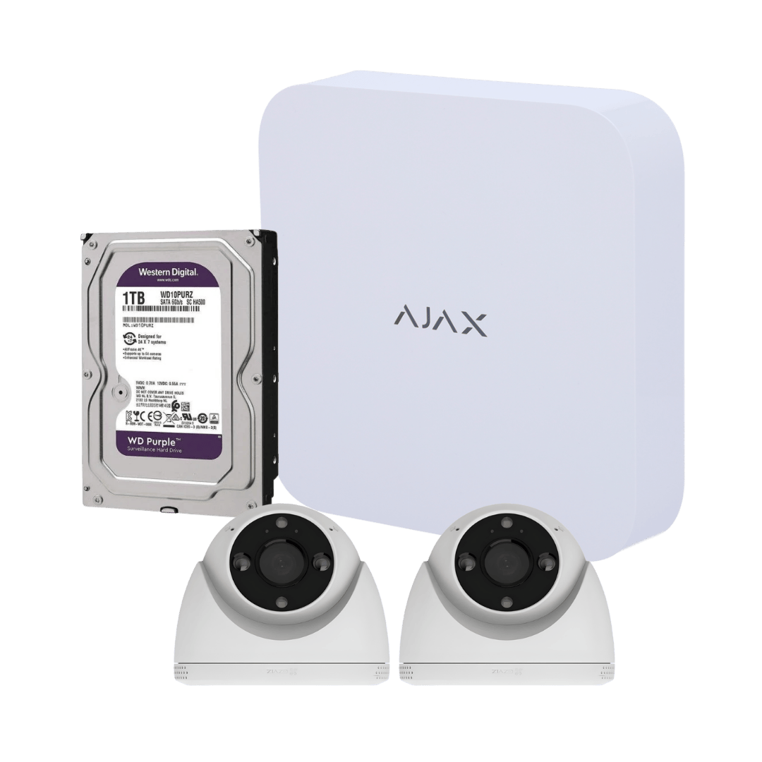 kit-camaras-de-seguridad-ajax-ezviz-h4 Kit Vigilancia IP WiFi Exterior 2 Cámaras Domo Ezviz H4 2K + NVR AJAX 8Ch + HDD 1TB - Imagen 1
