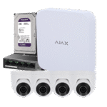 Kit Vigilancia Exterior Ajax IP PoE 4 TURRETCAM 5Mpx + NVR 8Ch 2TB con Salto de Alarma (copia)