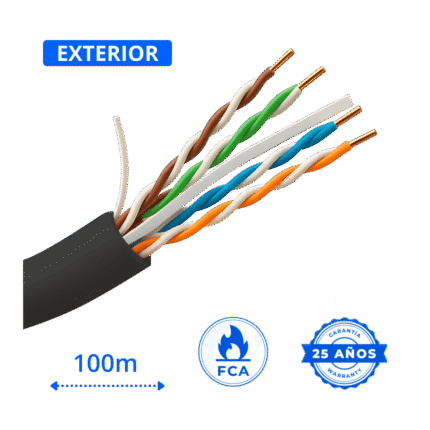 cable utp cat6 exterior cobre 100 metros