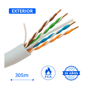 cable utp cat 6 exterior cobre color blanco