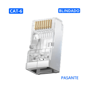 Conector RJ45 Blindado Cat-6 Macho Conexión Rápida