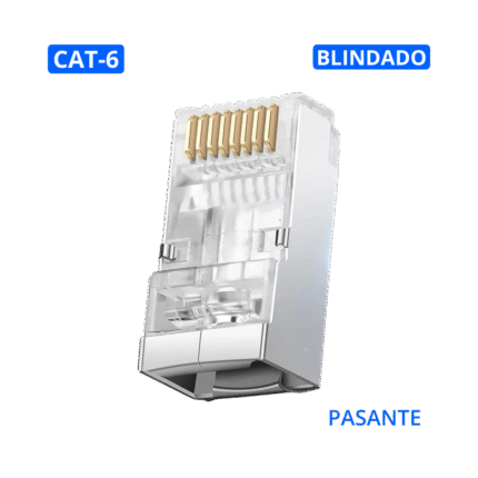 Conector RJ45 Blindado Cat-6 Macho Conexión Rápida