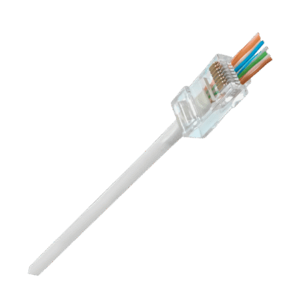 Conector RJ45 Cat6 Macho Cable Pasante