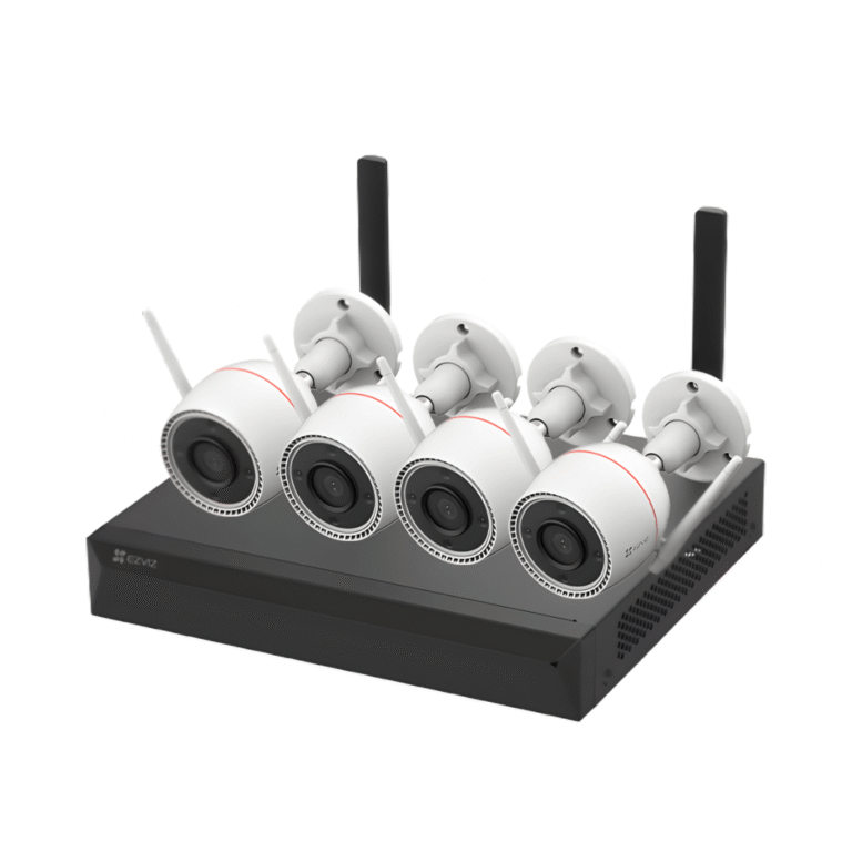 Kit EZVIZ H3C 2K+ con 4 cámaras WiFi exterior y NVR sin disco duro