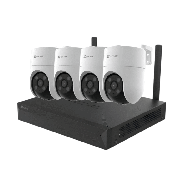Kit de videovigilancia WiFi EZVIZ H8C con 4 cámaras exteriores 360° y NVR