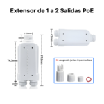 Repetidor Extensor PoE Con 2 Salidas de Exterior IP67 - Imagen 2