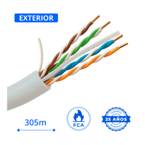 cable utp cat 6 exterior cobre color blanco
