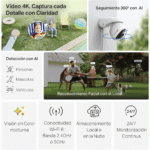 Infografía de la Tapo C560WS con vídeo 4K, seguimiento 360º y detección inteligente