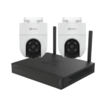 2 cámaras de vigilancia EZVIZ H8C 1080p junto a un grabador NVR EZVIZ sin disco duro