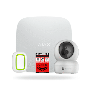 Kit Ajax para personas mayores con Hub blanco, pulsador Button, cámara EZVIZ H6c y pegatina A7