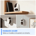 Tres formas de instalar la cámara Tapo C245D: sobre un mueble, en el techo o en la pared