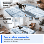 Comparación del teleobjetivo de 6 mm y el gran angular de 122° de la Tapo C245D al observar un perro
