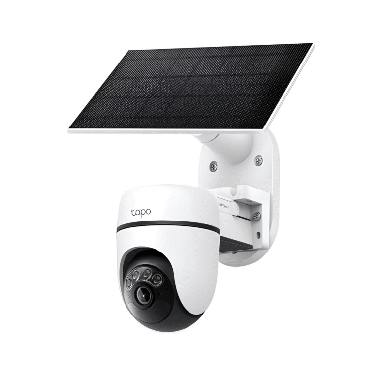 Tapo TC90 KIT con cámara WiFi exterior y panel solar instalado encima
