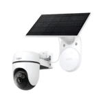 Cámara Tapo TC90 KIT con el panel solar montado por separado y conectado por cable