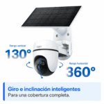Tapo TC90 KIT con esquema de cobertura horizontal de 360° y vertical de 130°