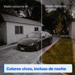 Comparación de visión nocturna por infrarrojos y a color del Tapo TC90 KIT