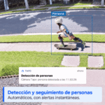 Ejemplo de detección de una persona en monopatín con la cámara Tapo TC90 KIT