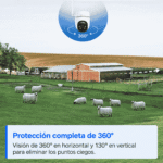Cobertura horizontal de 360 grados de la Tapo TC40GW para vigilar una finca