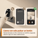 Botón de llamada de Imou Ranger Dual Pro y pantallas de recepción de llamada en el móvil