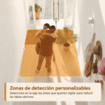 Zona de detección resaltada en naranja en la entrada de una vivienda