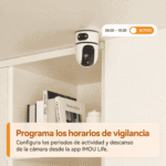 Imou Ranger Dual Pro instalada en el techo con un horario de vigilancia de 08:00 a 18:00