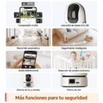 Resumen visual de funciones de Imou Ranger Dual Pro: microSD, seguimiento, audio y conexión de red
