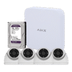Kit videovigilancia con 4 cámaras WiFi EZVIZ H4 2K, NVR Ajax y disco duro de 1 TB
