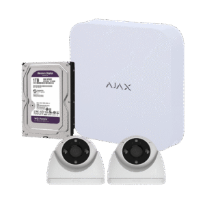 Kit videovigilancia con 2 cámaras WiFi EZVIZ H4 2K, NVR Ajax y disco duro de 1 TB