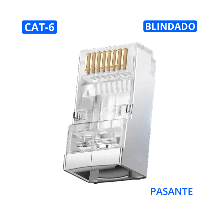 Conector RJ45 Blindado Cat-6 Macho Conexión Rápida