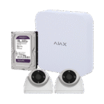 Kit videovigilancia con 2 cámaras WiFi EZVIZ H4 2K, NVR Ajax y disco duro de 1 TB