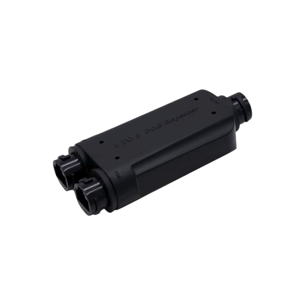 Repetidor-Extensor-poe-negro Repetidor Extensor PoE Con 2 Salidas de Exterior IP67 (Negro) - Imagen 1