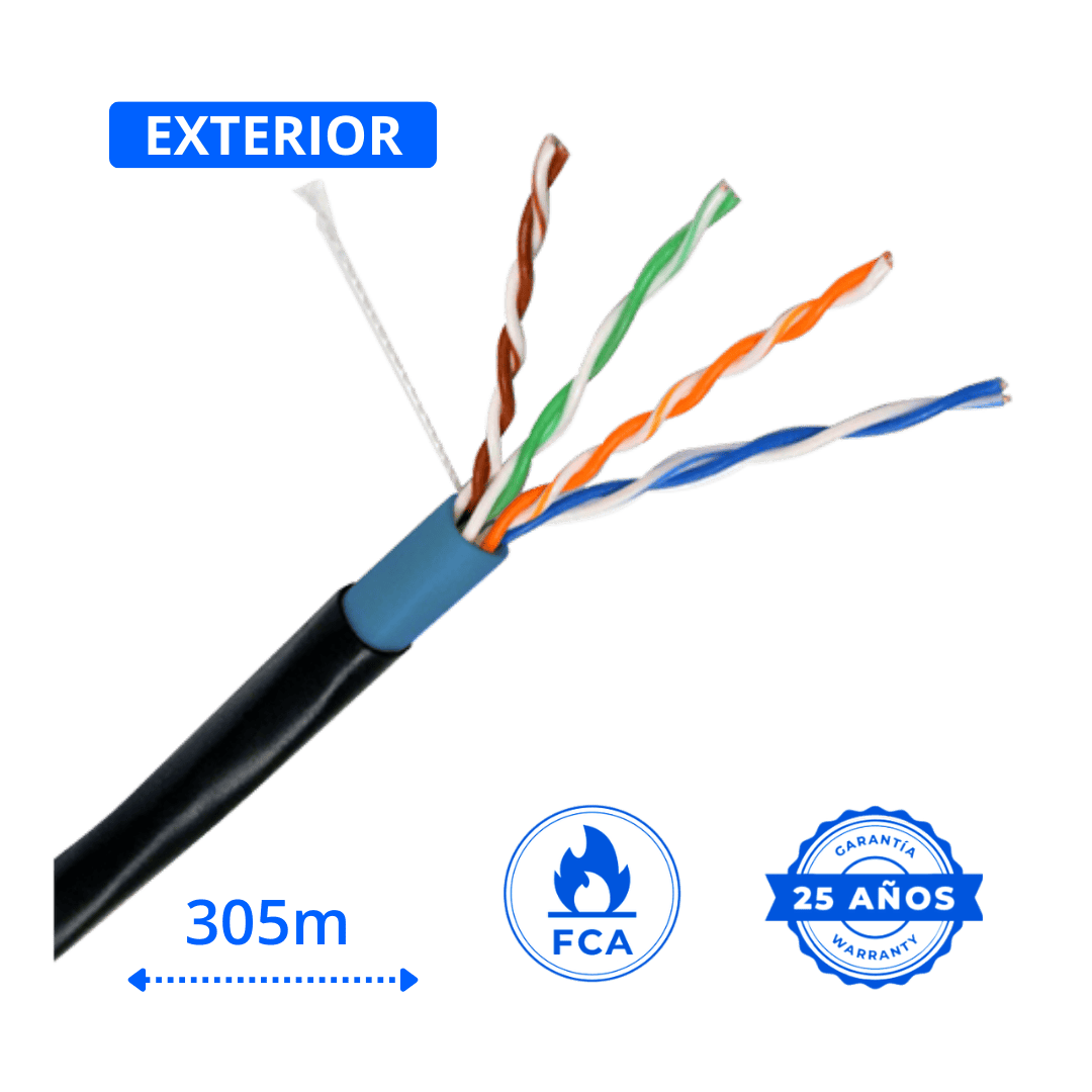 cable-utp-6-exterior-cobre-300-metros-negro cable de red utp cat6 exterior cobre puro