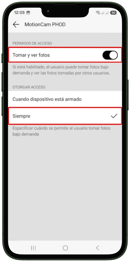 App Ajax: Tomar y ver fotos y condiciones de acceso
