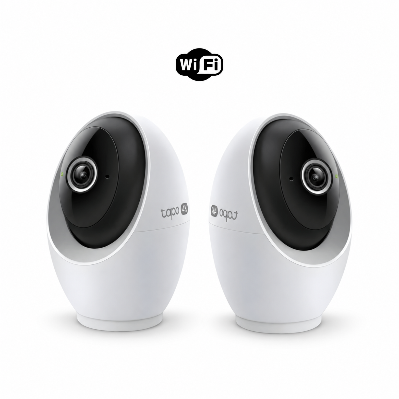 Kit de 2 cámaras de vigilancia WiFi interior Tapo C260 4K Dos cámaras de vigilancia interior Tapo C260 4K blancas junto a su caja